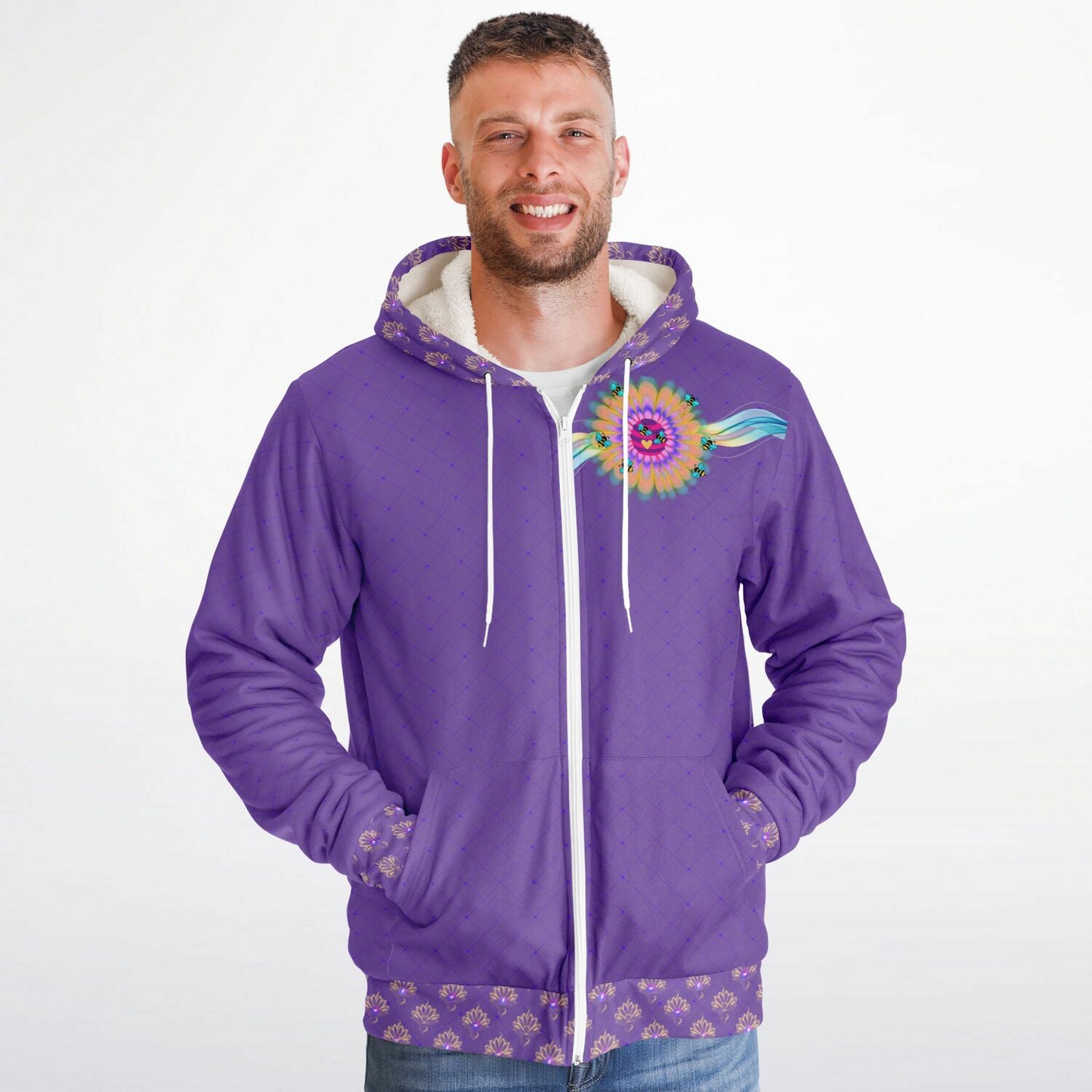 2026 - Violet Hivetalk Microfleece Ziphoodie - AOP