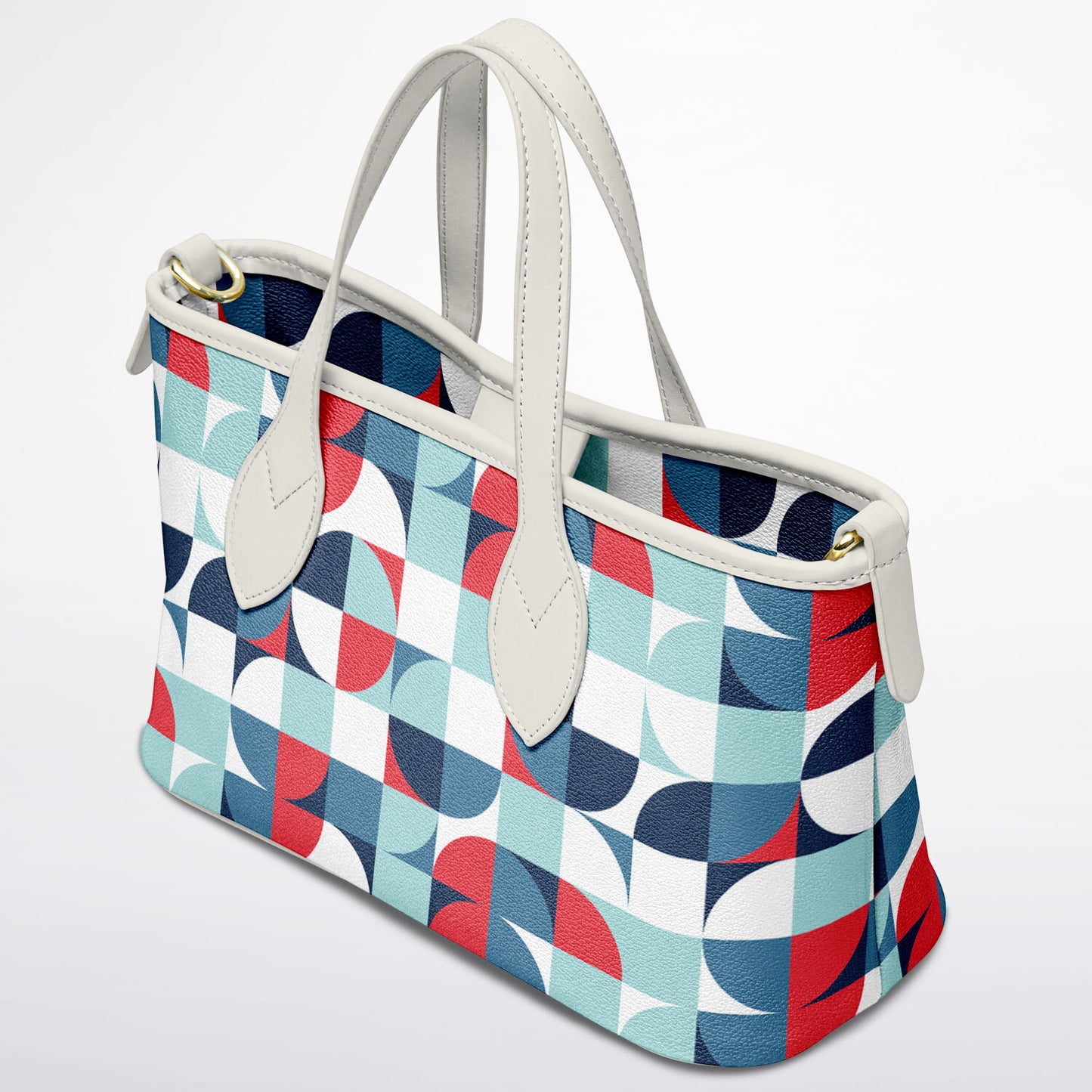 2026 - Geometric shapes Leather Tote Bag