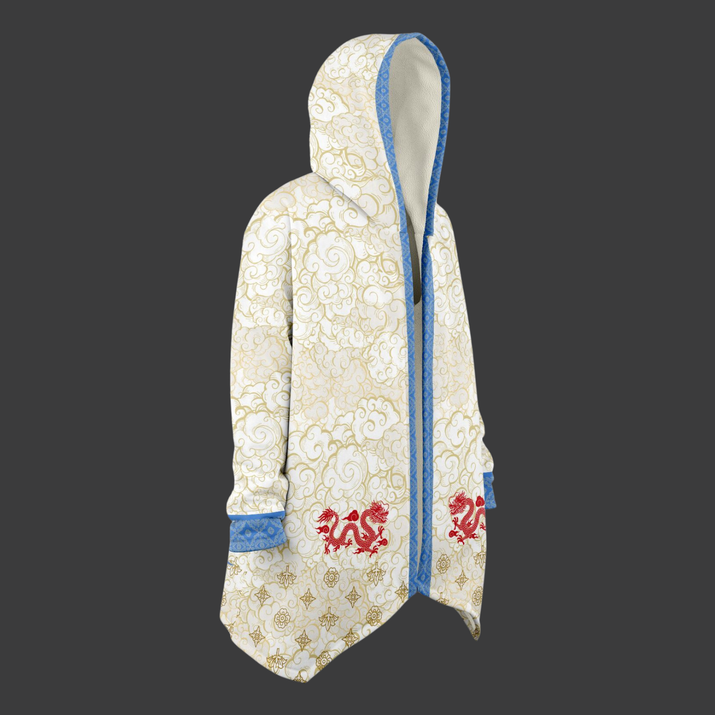 Bitcoin White Gold Dragon - Microfleece Cloak