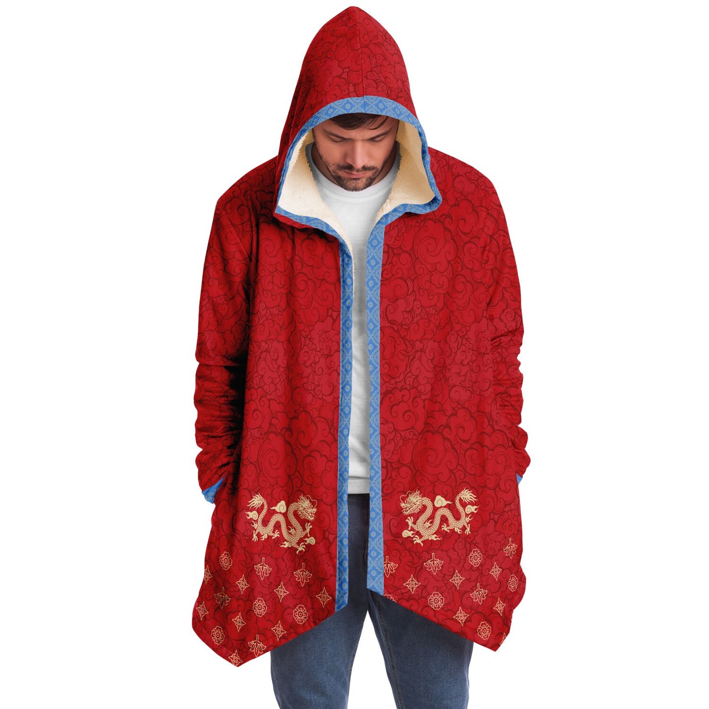 Bitcoin Red Gold Dragon - Microfleece Cloak