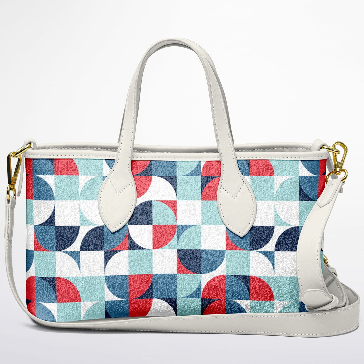 2026 - Geometric shapes Leather Tote Bag