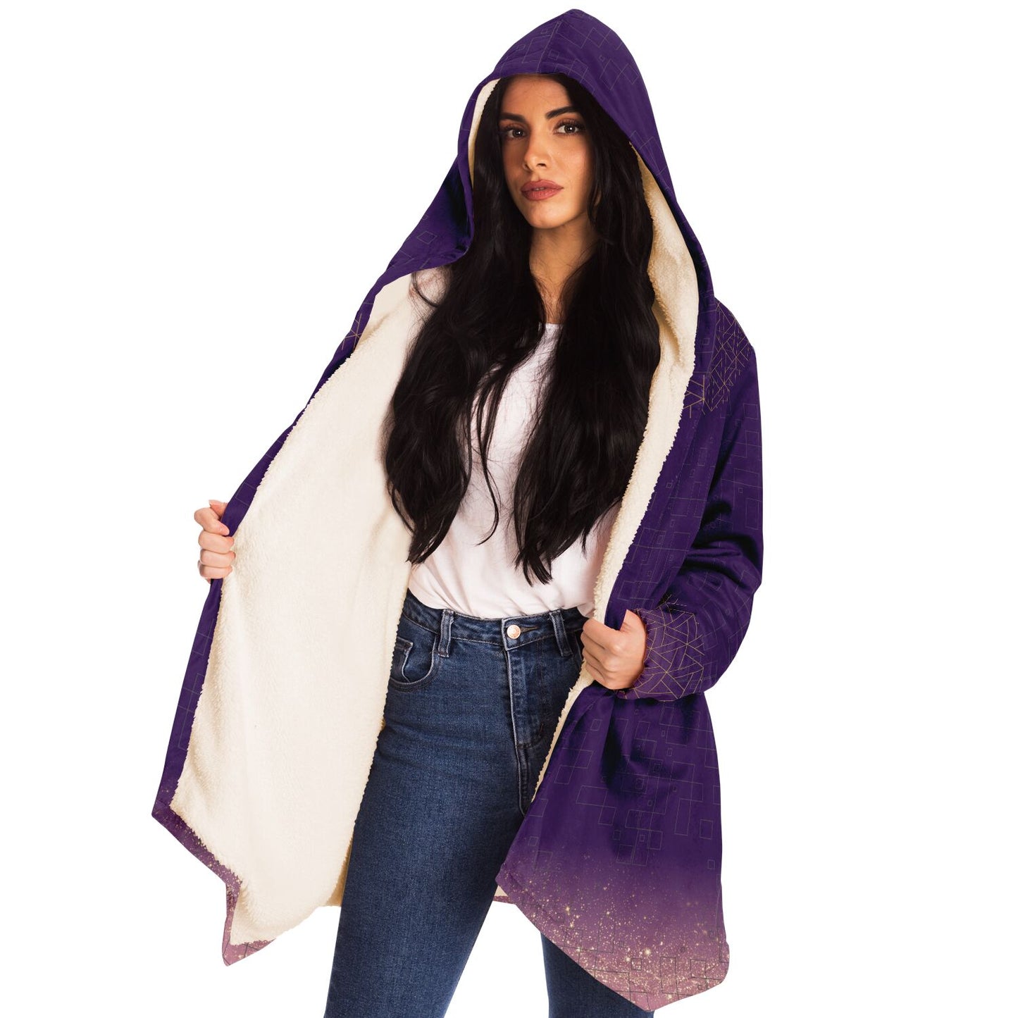 Lightning Purple - Microfleece Cloak - AOP