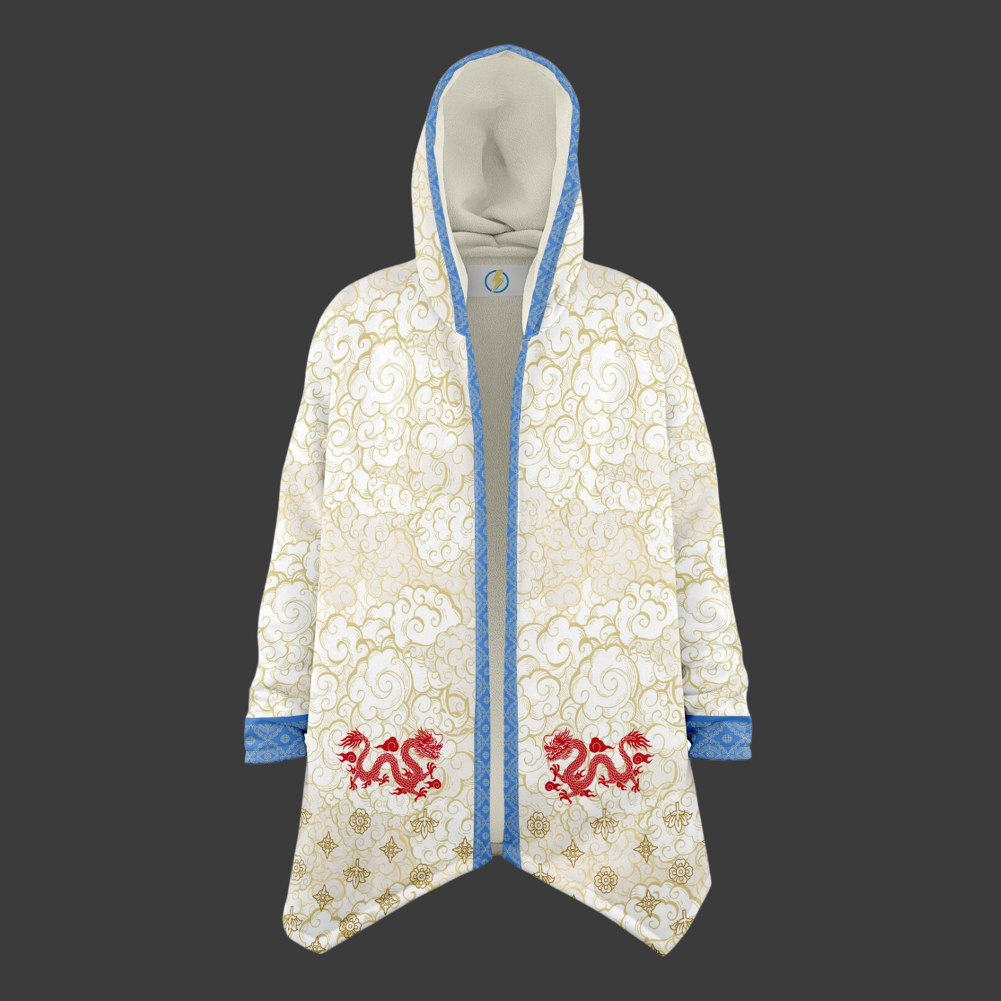 Bitcoin White Gold Dragon - Microfleece Cloak