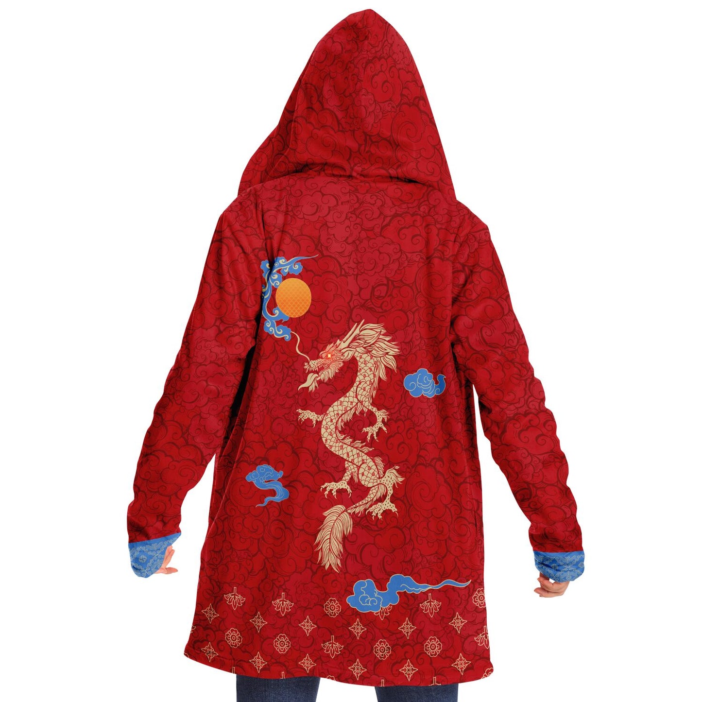 Bitcoin Red Gold Dragon - Microfleece Cloak