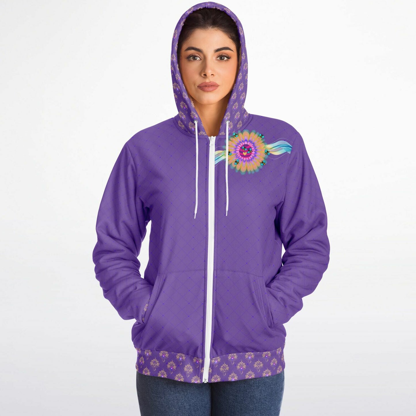 2026 - Violet Hivetalk Microfleece Ziphoodie - AOP