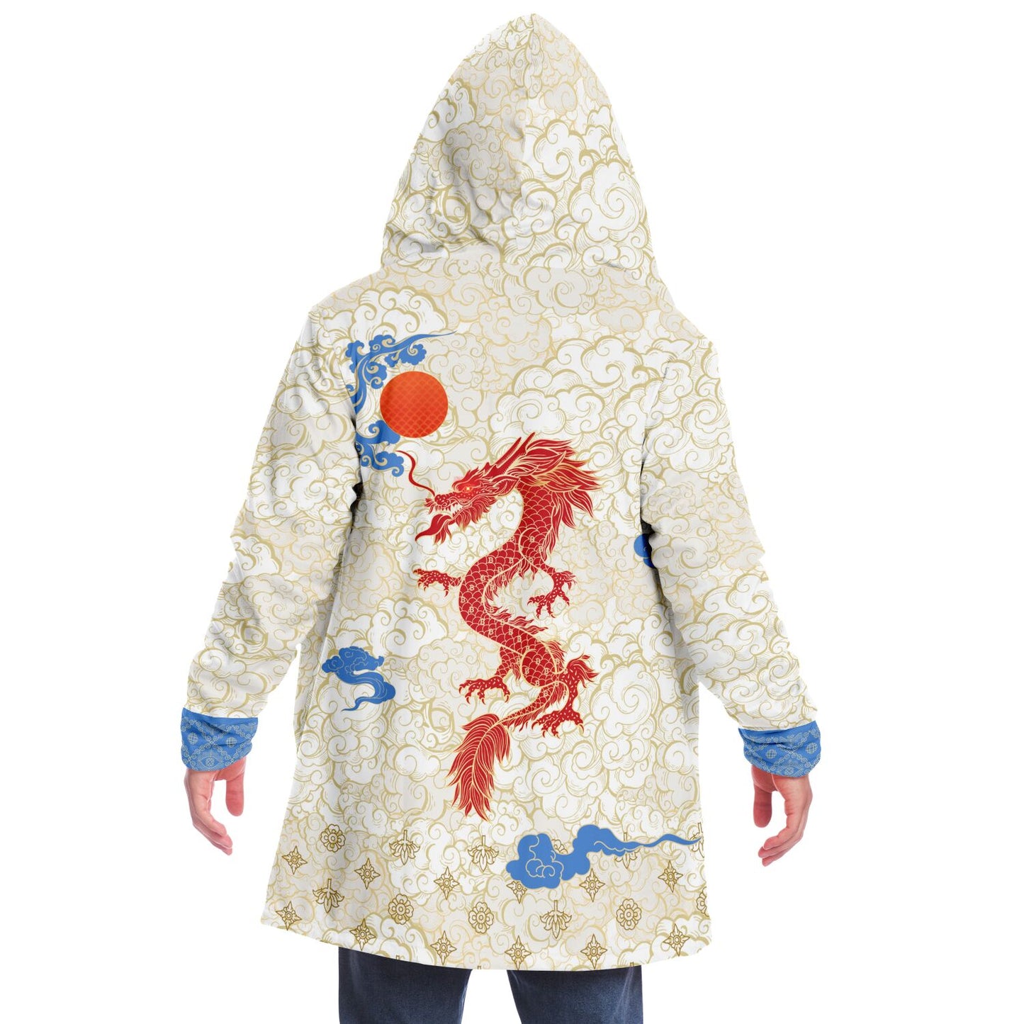 Bitcoin White Gold Dragon - Microfleece Cloak