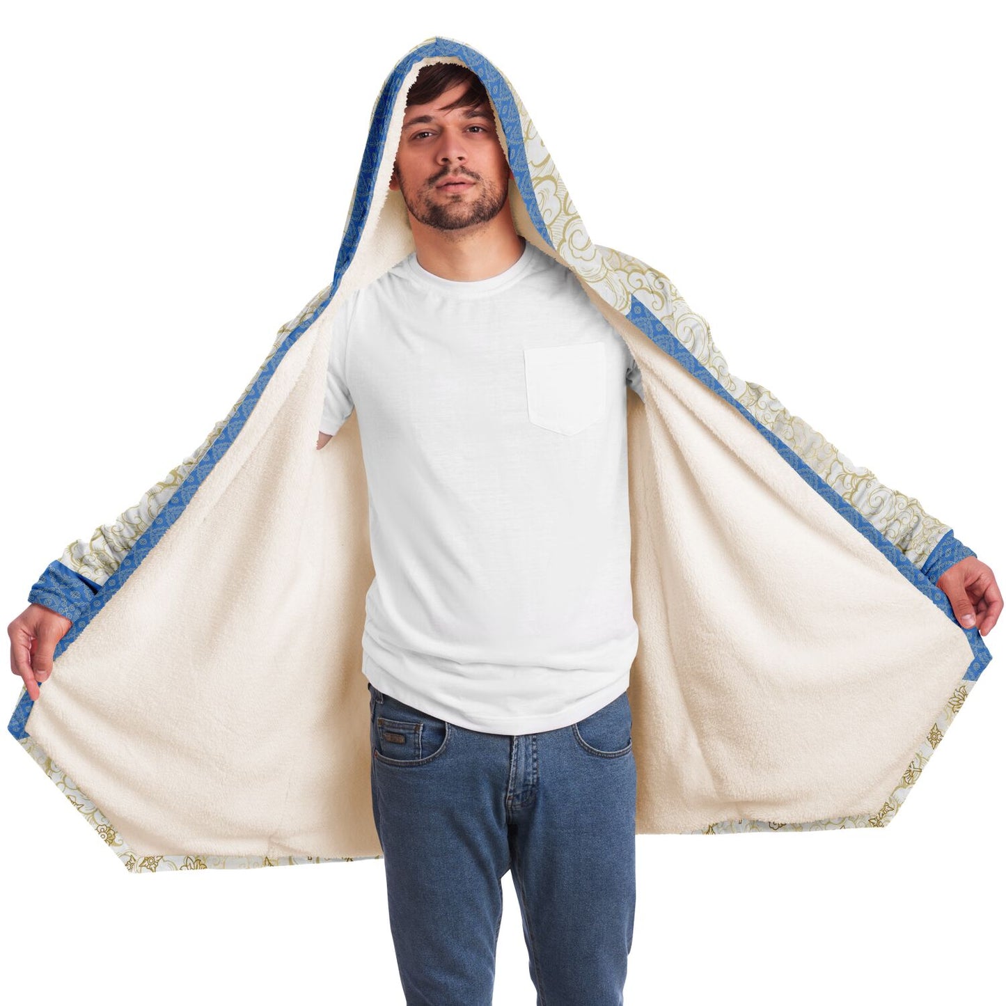 Bitcoin White Gold Dragon - Microfleece Cloak