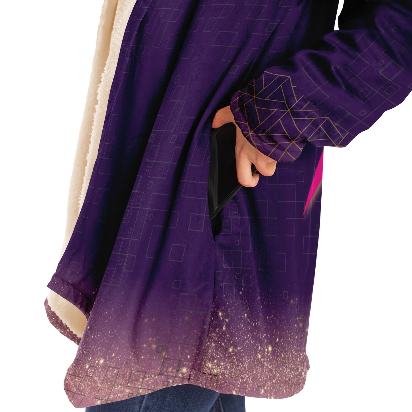 Lightning Purple - Microfleece Cloak - AOP