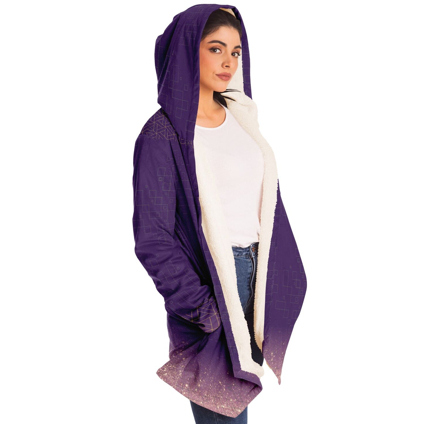 Lightning Purple - Microfleece Cloak - AOP