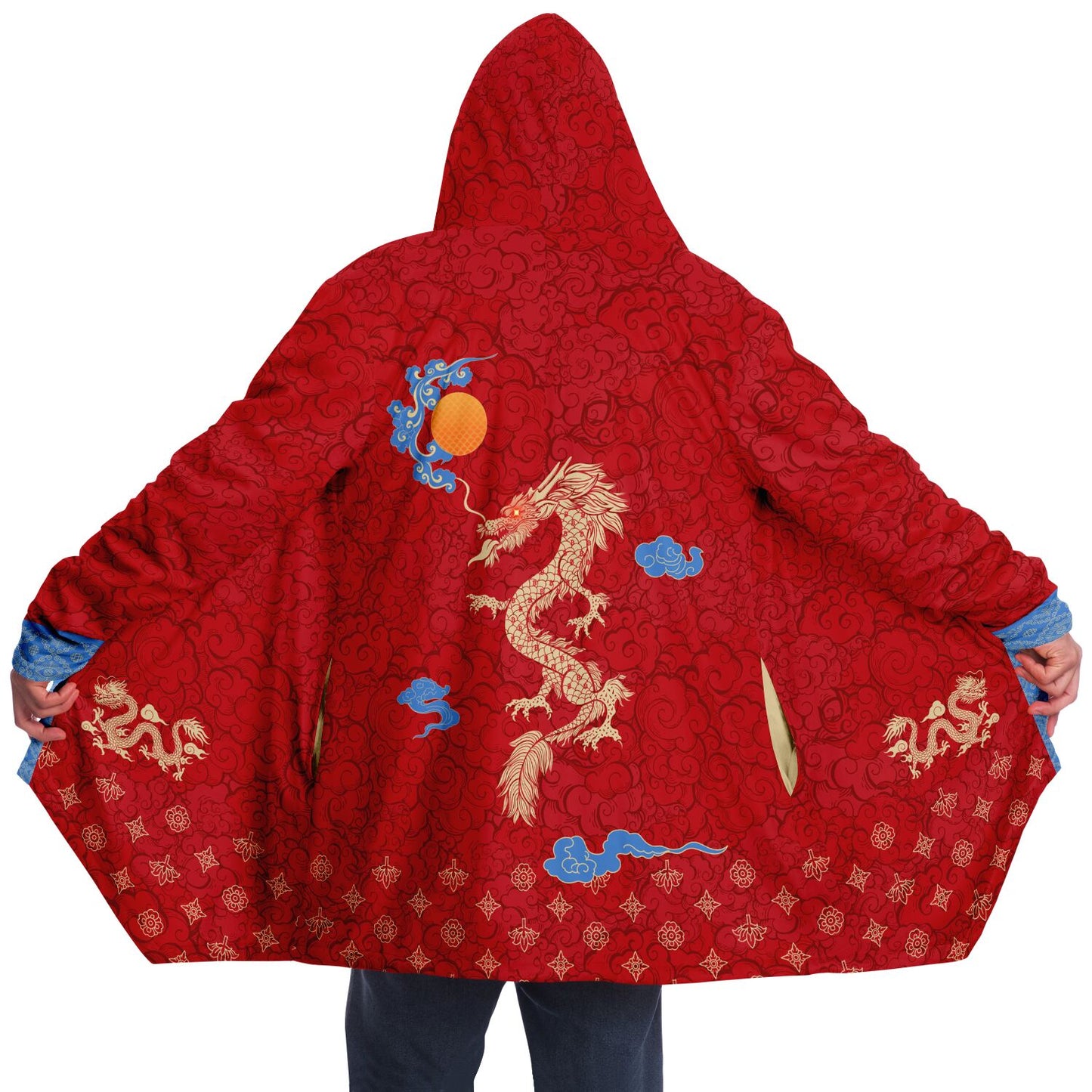 Bitcoin Red Gold Dragon - Microfleece Cloak