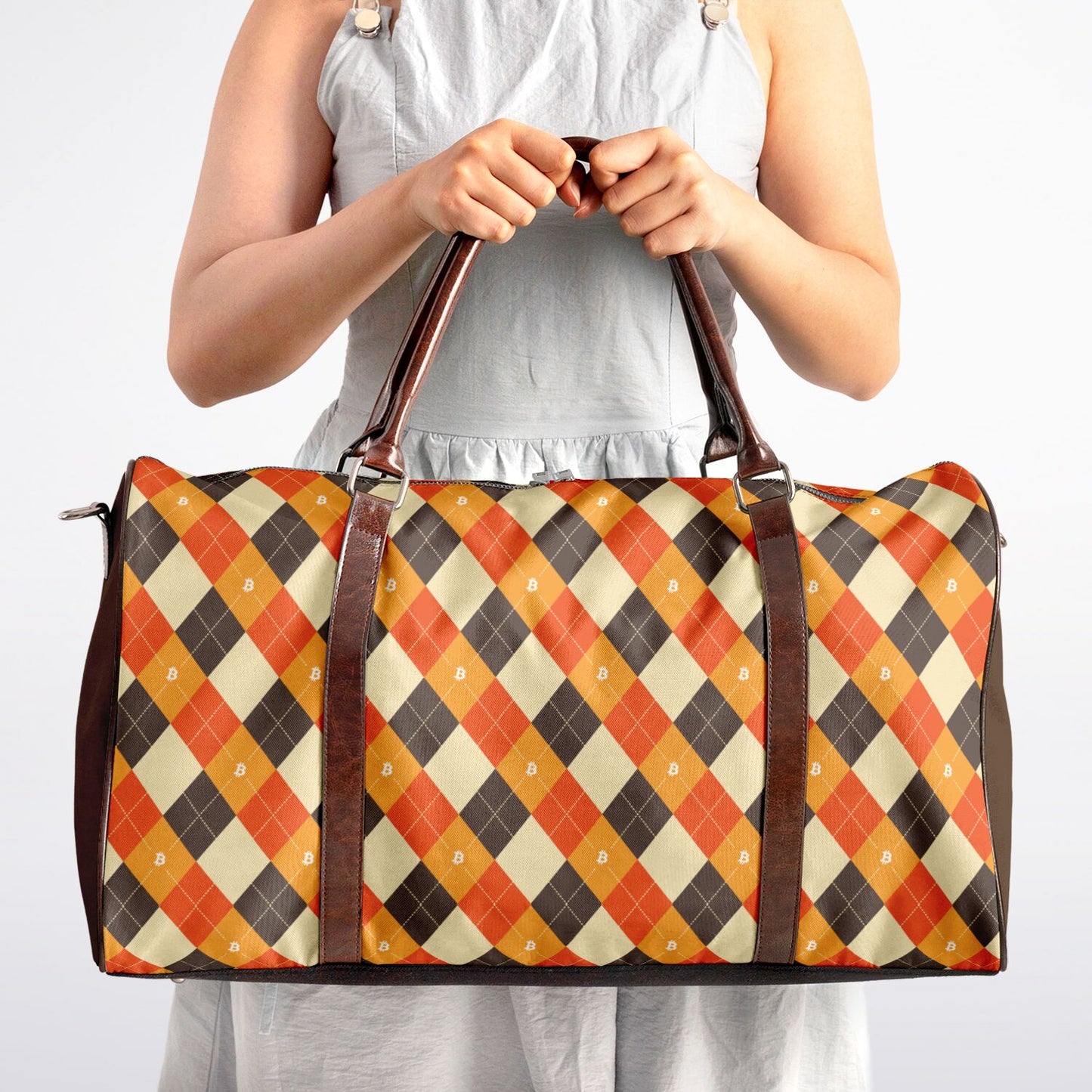 2026 - Bitcoin argyle classic Voyager Duffel Bag