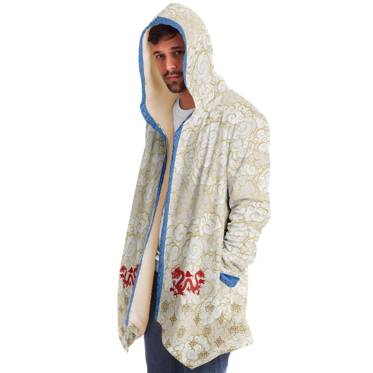 Bitcoin White Gold Dragon - Microfleece Cloak