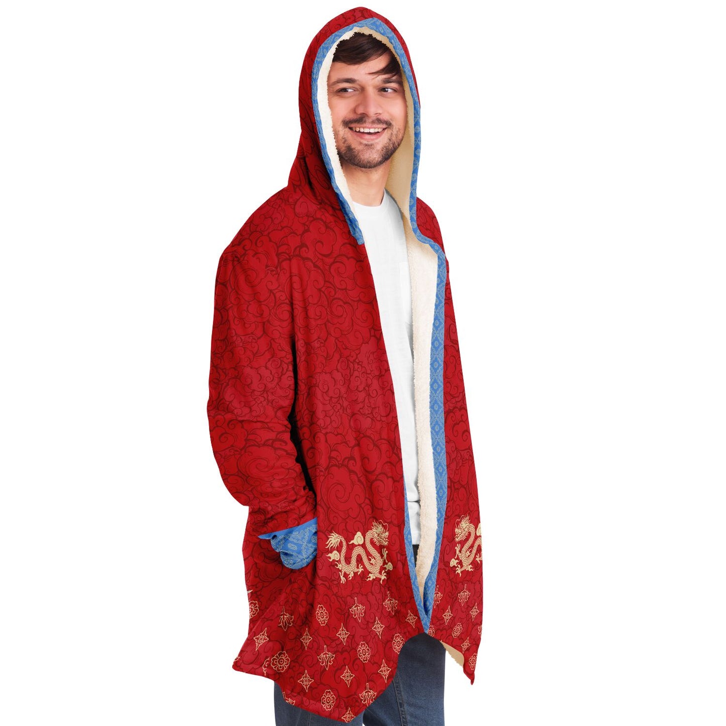 Bitcoin Red Gold Dragon - Microfleece Cloak