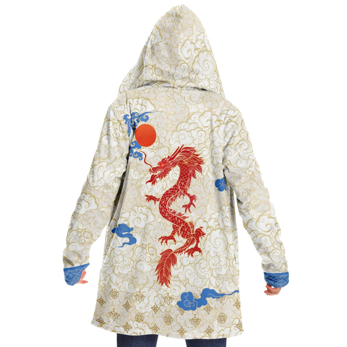 Bitcoin White Gold Dragon - Microfleece Cloak