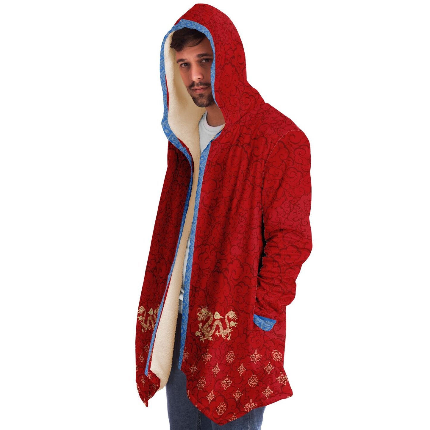 Bitcoin Red Gold Dragon - Microfleece Cloak